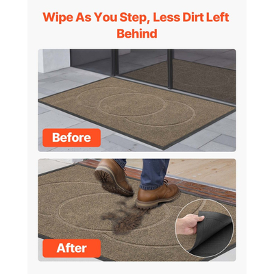 Πατάκι εισόδου VEVOR, 1194 x 813 mm Εμπορικό πατάκι δαπέδου για εσωτερικούς και εξωτερικούς χώρους, Μοντέρνο κομψό χαλί με υπόστρωμα TPE, Βαρέως τύπου πλενόμενο βιομηχανικό χαλί εισόδου για διάδρομο, μπαλκόνι, γκαράζ, καφέ