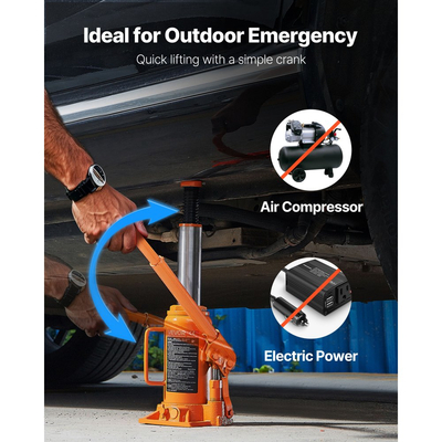 Υδραυλικός γρύλος μπουκαλιών VEVOR, χωρητικότητας 12 τόνων (26455,5 λίβρες), εμβέλεια ανύψωσης 205-400 mm, βαρέως τύπου συγκολλημένος γρύλος μπουκαλιών για αυτοκίνητα, SUV, φορτηγάκια, επισκευές αυτοκινήτων, ανελκυστήρες σπιτιού και γεωργικά μηχανήματα, πορτοκαλί