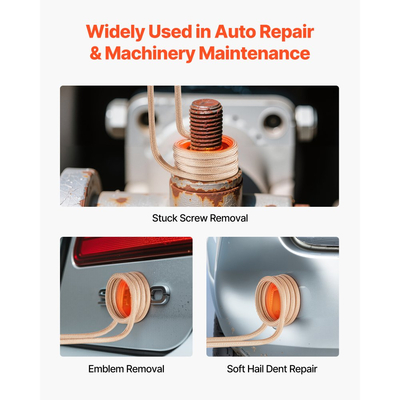 Αφαίρεση μπουλονιού θερμαντήρα επαγωγής VEVOR, Κιτ θερμαντήρα μαγνητικής επαγωγής 1100W 230V, Εργαλείο χειρός για αφαίρεση παξιμαδιών, Μίνι θερμαντική μηχανή για αφαίρεση σκουριασμένων βιδών, Εργαλεία επισκευής γκαράζ αυτοκινήτου με 3 πηνία