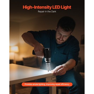 Ηλεκτρικό κατσαβίδι VEVOR, 7 ρυθμίσεις ροπής 0,5-5 Nm, μπαταρία 2500mAh, σετ κατσαβιδιών χωρίς καλώδιο με 32 μύτες 1/4 ίντσας, ψηφιακή οθόνη, φως LED, φόρτιση τύπου C, για ηλεκτρολογικές επισκευές επίπλων