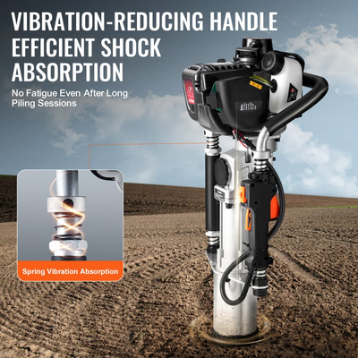 VEVOR 37,77cc βενζινοκίνητος οδηγός στύλου T, 4χρονος βενζινοκινητήρας, με κεφαλή οδήγησης 3 στύλων (45/55/88 mm), φορητός οδηγός στύλων 1000W για περιφράξεις αγροκτημάτων, ράντσων, βελτιώσεις δρόμων