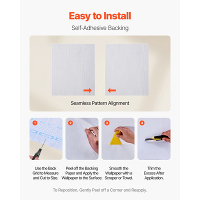 Ταπετσαρία τοίχου VEVOR Peel and Stick, 45cm x 10m Χαρτί επαφής λευκό ξύλου, αδιάβροχο, αυτοκόλλητο, εύκολο στον καθαρισμό και την αποκόλληση διακοσμητικό τοίχου βινυλίου ρολό για υπνοδωμάτιο, κουζίνα, γραφείο, μπάνιο, γραφείο