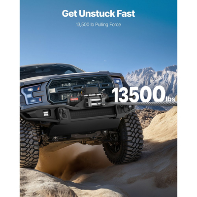 Ηλεκτρικό βαρούλκο VEVOR, χωρητικότητα φορτίου 6100 kg, βαρούλκο φορτηγού 12V DC με ατσάλινο σχοινί Φ9,5 mm x 24 m, ασύρματο και ενσύρματο τηλεχειριστήριο, αδιάβροχο IP55 για ρυμούλκηση SUV, τζιπ, ρυμουλκούμενου, σκάφους, εκτός δρόμου