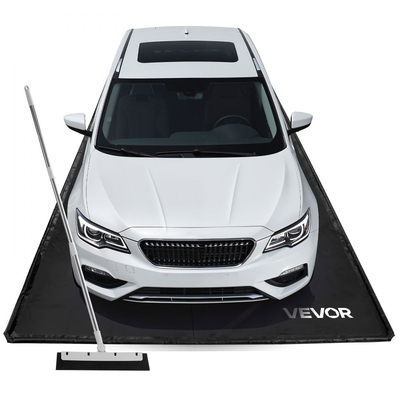Πατάκι συγκράτησης VEVOR, 2,6 x 6,1 m, αντιολισθητικό πατάκι δαπέδου γκαράζ από PVC με σκούπα καθαρισμού, βαρέως τύπου, ανθεκτική, αδιάβροχη προστασία από χιόνι, βροχή και λάσπη για αυτοκίνητα, SUV, φορτηγά, πάρκινγκ, μαύρο