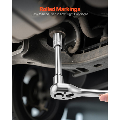 Σετ καρυδάκια VEVOR, 18 τεμάχια, Σετ εργαλείων καρυδάκια 12,7 mm, Μετρικό μέγεθος από 10 έως 27 mm, Κιτ εργαλείων μηχανικού με θήκη αποθήκευσης, Διαφανείς σημάνσεις, Επιχρωμιωμένο κράμα χάλυβα CR-V, για επισκευή αυτοκινήτων