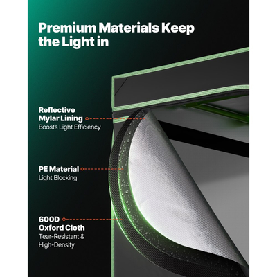 Σκηνή Εσωτερικής Καλλιέργειας VEVOR, 80 x 80 x 180 cm, 600D Υψηλής Ανακλαστικότητας Mylar, Σκηνή Εσωτερικών Φυτών με Παράθυρο Παρατήρησης, Δίσκο Δαπέδου & Φερμουάρ, Βαρέως Τύπου Σκηνές Καλλιέργειας για Φρούτα και Άνθη Λαχανικών