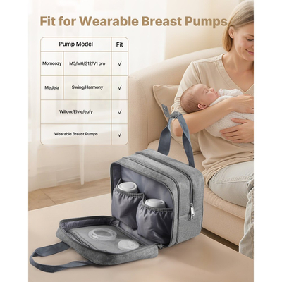 Φορητή τσάντα θηλάστρου VEVOR, τσάντα θηλασμού με παγοκύστη, κατάλληλη για M5/M6, αξεσουάρ άντλησης και αποθήκευση μητρικού γάλακτος, φορητή θήκη μεταφοράς θηλάστρου για εργασία, ταξίδια και οικογενειακή χρήση, γκρι
