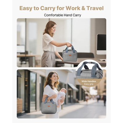 Φορητή τσάντα θηλάστρου VEVOR, τσάντα θηλασμού με παγοκύστη, κατάλληλη για M5/M6, αξεσουάρ άντλησης και αποθήκευση μητρικού γάλακτος, φορητή θήκη μεταφοράς θηλάστρου για εργασία, ταξίδια και οικογενειακή χρήση, γκρι