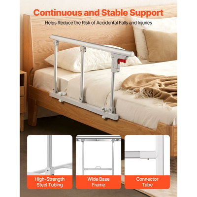 Πτυσσόμενο κάγκελο κρεβατιού VEVOR για ηλικιωμένους, 70 cm βοηθητικό κάγκελο κομοδίνου με ιμάντα στερέωσης, ρυθμιζόμενο ύψος μπαστούνι κομοδίνου, μεταλλική μπάρα κρεβατιού υψηλής αντοχής για ηλικιωμένους, χειρολαβή για κρεβάτια King, Queen, Full, Twin