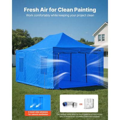 Φορητή σκηνή βαφής VEVOR, φορητή σκηνή ψεκασμού γκαράζ 5870 x 3980 x 1780mm, αδιάβροχη θήκη ψεκασμού με πτυσσόμενο πλαίσιο και 4 πλευρικά παράθυρα από πλέγμα για ανταλλακτικά αυτοκινήτων, έπιπλα, βαφή αυτοκινήτων