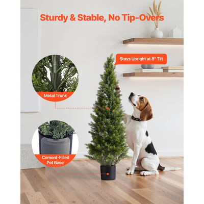 Τεχνητά Κέδροι VEVOR Topiary, Σετ 2 Φυτών Ψεύτικου Πεύκου 1219 χιλιοστών, Ψεύτικο Δέντρο Μεταξιού που Φαίνεται Αληθινό, Εύκολη Συναρμολόγηση για Διακόσμηση, Μπροστινή Βεράντα, Εξωτερική Αίθριο, Κήπος, Μπαλκόνι, Αυλή, Εσωτερικό Γραφείο