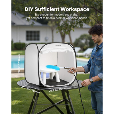 Φορητή σκηνή βαφής VEVOR, 720 x 725 x 750mm αναδυόμενη φορητή σκηνή βαφής με ψεκασμό με πόρτα πλέγματος, σκηνές βαφής με ψεκασμό για ντουλάπια, καρέκλες, μοντέλα, τραπέζια, αναδυόμενος σχεδιασμός, αποτελεσματική ροή αέρα