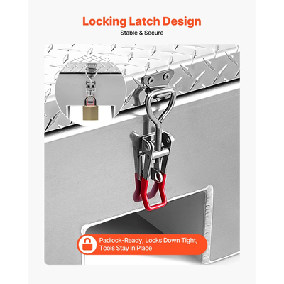 Εργαλειοθήκη VEVOR για καρότσα φορτηγού, βαρέως τύπου κουτί εργαλείων αλουμινίου με πλάκα διαμαντιών, κουτί αποθήκευσης με δυνατότητα οργάνωσης μπαούλου που υποστηρίζει έως και 100 kg, ιδανικό για φορτηγό, καρότσα φορτηγού, τροχόσπιτο, ρυμουλκούμενο, 770 x 610 x 310 mm, ασημί