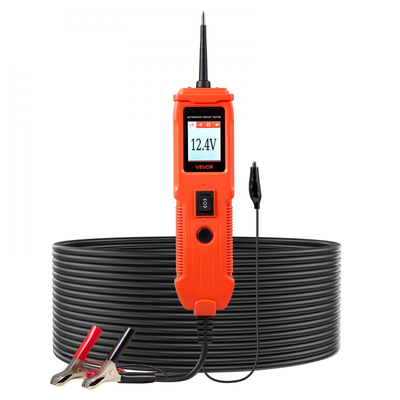 Δοκιμαστής κυκλωμάτων αυτοκινήτου VEVOR, Δοκιμαστής αισθητήρων κυκλωμάτων ισχύος DCV 8 - 35 με έγχρωμη οθόνη TFT και φωτισμό, Δοκιμαστής ισχύος αυτοκινήτου με καλώδιο 13 ft / 4 m, Ηλεκτρικός ανιχνευτής κελύφους ABS