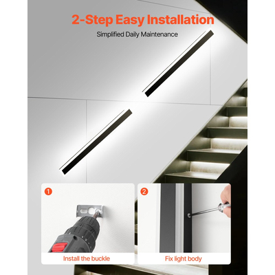 VEVOR Εξωτερικά Φωτιστικά Τοίχου, Πακέτο των 2, Μοντέρνα Εξωτερικά Φωτιστικά Τοίχου με Λωρίδα 1000 mm, 2700K-6000K, IP65 Αδιάβροχο, Αντισκωριακό, Ρυθμιζόμενο Εξωτερικό Φωτιστικό Τοίχου, για Βεράντα Σπιτιού ή Γκαράζ