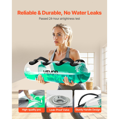 Βάρη νερού VEVOR Aqua Bag, Μεγάλες τσάντες νερού για προπόνηση, Ρυθμιζόμενος φορητός εξοπλισμός σταθερότητας και γυμναστικής ολόκληρου σώματος 22,68 kg, για προπόνηση ενδυνάμωσης κορμού και ισορροπίας, άσκηση στο σπίτι