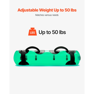 Βάρη νερού VEVOR Aqua Bag, Μεγάλες τσάντες νερού για προπόνηση, Ρυθμιζόμενος φορητός εξοπλισμός σταθερότητας και γυμναστικής ολόκληρου σώματος 22,68 kg, για προπόνηση ενδυνάμωσης κορμού και ισορροπίας, άσκηση στο σπίτι