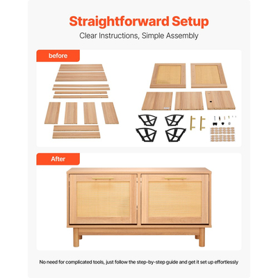 Πάγκος Παπουτσιών VEVOR Εισόδου, Πάγκος Παπουτσιών 1000 x 300 x 530 mm σε σχήμα Ρατάν με 2 αναδιπλούμενα συρτάρια, Ράφι Αποθήκευσης Παπουτσιών 300 λίβρες με 4 διαμερίσματα και 2 πόρτες από Ρατάν, για Διάδρομο, Σαλόνι, Υπνοδωμάτιο