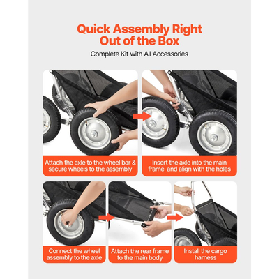 Καρότσια θηραμάτων VEVOR για κυνήγι, καρότσι μεταφοράς ελαφιών 500 λιβρών, καρότσι με ερπυστριοφόρο όχημα βαρέως τύπου, πτυσσόμενο καρότσι μεταφοράς ελαφιών παντός εδάφους με ελαστικά απορρόφησης κραδασμών, καρότσι βοηθητικού εξοπλισμού για κυνήγι και ψάρεμα, πεζοπορία