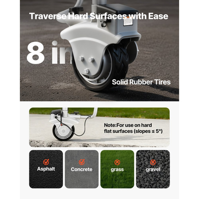 Ηλεκτρικό καρότσι ρυμούλκησης VEVOR, ικανότητα ρυμούλκησης 2,5 T, μηχανοκίνητος τροχός Jockey 380W 12V με ταχύτητα κίνησης 7 m/min, ρυθμιζόμενο ύψος σφιγκτήρα 31-63 cm και ελαστικό λάστιχο 20,3 cm, για κινούμενο τροχόσπιτο