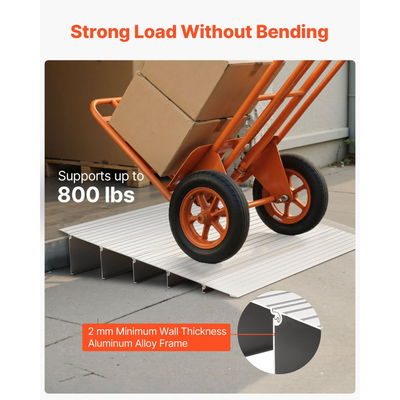 Ράμπα κατωφλίου πόρτας VEVOR, ύψος 138 mm, ράμπα κατωφλίου από κράμα αλουμινίου με ονομαστική χωρητικότητα φορτίου 363 kg, ράμπες για άτομα με αναπηρία για σκαλοπάτια σπιτιού για αναπηρικά αμαξίδια, σκούτερ, ηλεκτρικά αμαξίδια, περιπατητές, ποδήλατα, τρίκυκλα