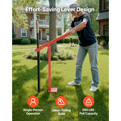 Εξολκέας στύλων T VEVOR 78 cm, βαρέως τύπου εξολκέας στύλων περίφραξης με αλυσίδα ανύψωσης 109,2 cm, ανθεκτικός στη σκουριά χάλυβας, εργαλείο αφαίρεσης στύλων T που εξοικονομεί εργασία για στρογγυλούς στύλους περίφραξης, στύλους πινακίδων και κορμούς δέντρων