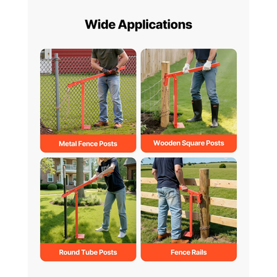 Εξολκέας στύλων T VEVOR 78 cm, βαρέως τύπου εξολκέας στύλων περίφραξης με αλυσίδα ανύψωσης 109,2 cm, ανθεκτικός στη σκουριά χάλυβας, εργαλείο αφαίρεσης στύλων T που εξοικονομεί εργασία για στρογγυλούς στύλους περίφραξης, στύλους πινακίδων και κορμούς δέντρων