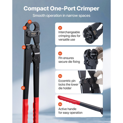 Κιτ εργαλείων πτύχωσης σωλήνων VEVOR, πτύχωση σωλήνων PEX & αλουμινίου-πλαστικού με σιαγόνες TH12 TH16 TH20 TH26 TH32 & εύκαμπτη λαβή, συμπαγής πτύχωση μίας θύρας με θήκη αποθήκευσης για επισκευές και εγκατάσταση σωληνώσεων