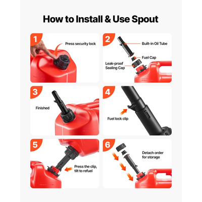 Δοχείο καυσίμου VEVOR, 19 λίτρων, ρεζερβουάρ βενζίνης με στόμιο και διαφανή ζυγαριά, μέγιστη παροχή 15 λίτρα/λεπτό, ασφαλές και στεγανό, φορητό επίπεδο δοχείο υγρού για τα περισσότερα αυτοκίνητα, μοτοσικλέτες, ATV, UTV, κόκκινο, 4 συσκευασίες