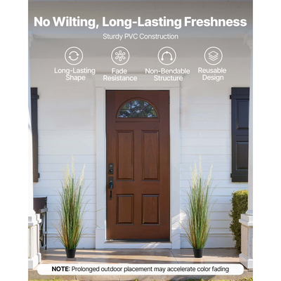 Τεχνητό φυτό χόρτου VEVOR, 2 συσκευασίες 1194 χιλιοστών λουλουδιών καλαμιών σε γλάστρα, Premium PVC Faux Faux Greenery Plant για εσωτερική, εξωτερική, κατοικία, κήπο, γραφείο, διακόσμηση δωματίου, εγκαίνια σπιτιού, πράσινο