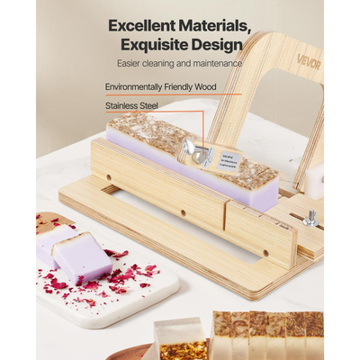 Κόφτης σαπουνιού VEVOR, ρυθμιζόμενο πάχος 0-2 ίντσες, κόφτης σαπουνιού ξύλου με ρυθμιζόμενη τάση σύρματος από ανοξείδωτο ατσάλι, με επιπλέον σύρματα, χειροποίητος κόφτης πολλαπλών χρήσεων για κεριά, εργαλείο κοπής DIY