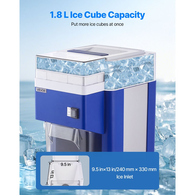 VEVOR Επαγγελματική Μηχανή Ξυρίσματος Πάγου, Μεγάλη Ηλεκτρική Μηχανή Χιονιού 1.91QT /1.8L, Λεπτή & Χνουδωτή με Κινητήρα 300W, Λεπίδες από Ανοξείδωτο Ατσάλι, Ξυρισμένη Παγομηχανή για Επιδόρπια, Εστιατόριο, Πάρτι, Σπίτι, Μπλε