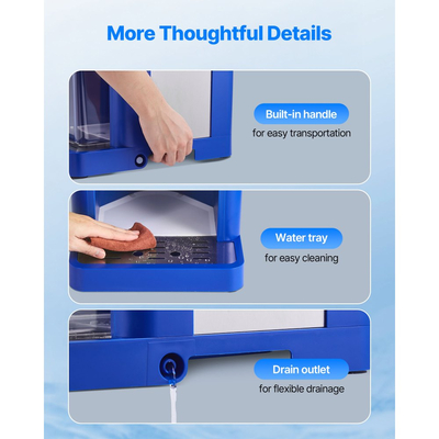 VEVOR Επαγγελματική Μηχανή Ξυρίσματος Πάγου, Μεγάλη Ηλεκτρική Μηχανή Χιονιού 1.91QT /1.8L, Λεπτή & Χνουδωτή με Κινητήρα 300W, Λεπίδες από Ανοξείδωτο Ατσάλι, Ξυρισμένη Παγομηχανή για Επιδόρπια, Εστιατόριο, Πάρτι, Σπίτι, Μπλε