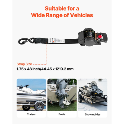 Κιτ πρόσδεσης τάκου τροχού VEVOR, σταθερός ιμάντας πρόσδεσης τρέιλερ, κιτ πρόσδεσης αυτοκινήτου με γάντζο S, αντοχή σε θραύση 748 kg & φορτίο εργασίας 250 kg σύστημα πρόσδεσης μοτοσικλέτας για τρέιλερ, σκάφη, χιονοκίνητα οχήματα