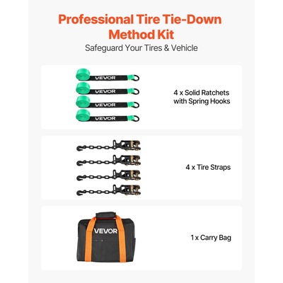 Κιτ πρόσδεσης τάκου τροχού VEVOR, ιμάντας ρυμούλκησης τύπου ελαστικού, κιτ πρόσδεσης αυτοκινήτου με γάντζο βαρέως τύπου, αντοχή σε θραύση 4540 kg & φορτίο εργασίας 1512 kg, σύστημα πρόσδεσης μοτοσικλέτας με δακτύλιο O για ATV, SUV