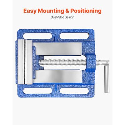 Μέγγενη τρυπανιού VEVOR, πλάτος σιαγόνων 4 ιντσών, φορητή μέγγενη πάγκου, βάση με σχισμές για εύκολη εγκατάσταση, ανθεκτική κατασκευή από χυτοσίδηρο, μέγγενη πάγκου εργασίας, για ξυλουργική, μεταλλουργία, τρύπημα και κοπή