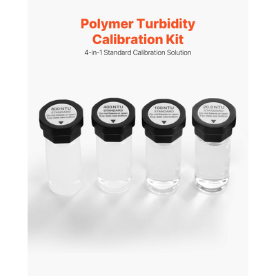 Κιτ διαλύματος βαθμονόμησης θολότητας VEVOR, 20/100/400/800 NTU, 20 ml έκαστο, 4 τεμάχια τυπικό ανταλλακτικό διαλύματος θολότητας για το θολόμετρο TN1000, προστατευτικό ένθετο ανθεκτικό σε κραδασμούς, σφραγισμένος σχεδιασμός φιάλης