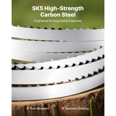 Λεπίδα πριονοκορδέλας VEVOR, μήκος 1832 mm, λεπίδα πριονοκορδέλας 4 TPI με 18 αιχμηρά δόντια σκληρυμένα HRC, χάλυβας άνθρακα υψηλής αντοχής SK5, πλάτος 12,7 mm, αντικατάσταση για τις κύριες μάρκες πριονοκορδέλας ξυλουργικής, συσκευασία 1 τεμαχίου