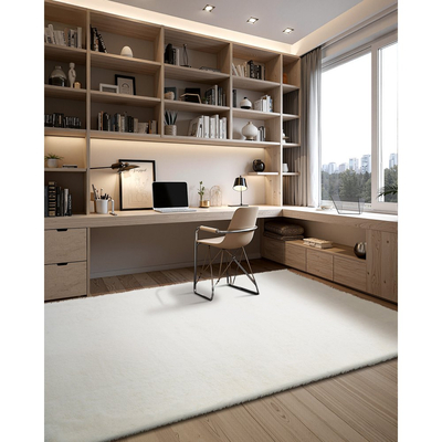 Χαλιά εσωτερικού χώρου VEVOR για βελούδινα δωμάτια, 2,44 x 3,05μ. Μαλακό βελούδινο χαλί, Χαλιά με γούνινο μαλλί για σαλόνι, υπνοδωμάτιο, ηλιόλουστο δωμάτιο, μοντέρνα αισθητική διακόσμησης σπιτιού, χωρίς χνούδι, μη υφασμένα, αντιολισθητικά, λευκό ιβουάρ