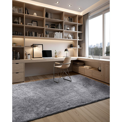 Χαλιά εσωτερικού χώρου VEVOR για βελούδινα δωμάτια, 2,44 x 3,05μ. Μαλακό βελούδινο χαλί, Χαλιά με γούνινο μαλλί για σαλόνι, υπνοδωμάτιο, ηλιόλουστο δωμάτιο, μοντέρνα αισθητική διακόσμησης σπιτιού, που δεν ρίχνουν τρίχες, μη υφασμένα, αντιολισθητικά, γκρι