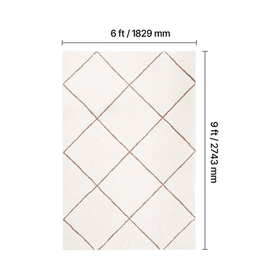 Χαλιά εσωτερικού χώρου VEVOR για βελούδινα δωμάτια, βελούδινο χαλί 1,83 x 2,74 m, Χαλιά περιοχής με γούνινο μακρύ πέλος, Χοντρό και ανθεκτικό χαλί με ψηλό πέλος για χώρους με υψηλή κυκλοφορία, Υπνοδωμάτιο, Αντιολισθητικό υπόστρωμα, Μπεζ