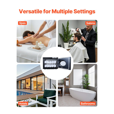 Θερμαντήρας πετσετών VEVOR, Μεγάλος θερμαντήρας πετσετών 23L με διαφανές παράθυρο, κλιπ και ανοξείδωτες σχάρες, Χωρητικότητα 36 πετσετών, Θερμαντικός θάλαμος πολλαπλών χρήσεων για σπα, κουρείο, μανικιούρ, μασάζ, κομμωτήριο