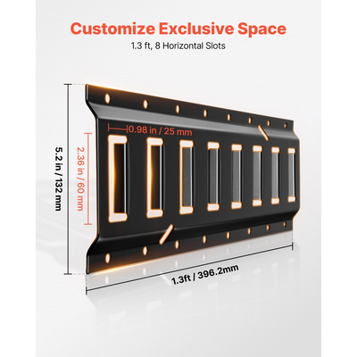 Κιτ ράγας πρόσδεσης VEVOR E-Track, 4 ράγες ράγας E 0,4 m, 2 γάντζοι σχήματος U, 2 βάσεις εργαλείων, 2 στηρίγματα ραφιών ράγας, 2 βάσεις ελαστικών, 2 δακτύλιοι αποθήκευσης καλωδίων, 8 καπάκια άκρων και 1 τσάντα, κατάλληλο για φορτηγά και ρυμουλκούμενα