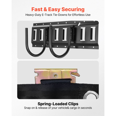 Κιτ ράγας πρόσδεσης VEVOR E-Track, 4 ράγες ράγας E 0,4 m, 2 γάντζοι σχήματος U, 2 βάσεις εργαλείων, 2 στηρίγματα ραφιών ράγας, 2 βάσεις ελαστικών, 2 δακτύλιοι αποθήκευσης καλωδίων, 8 καπάκια άκρων και 1 τσάντα, κατάλληλο για φορτηγά και ρυμουλκούμενα