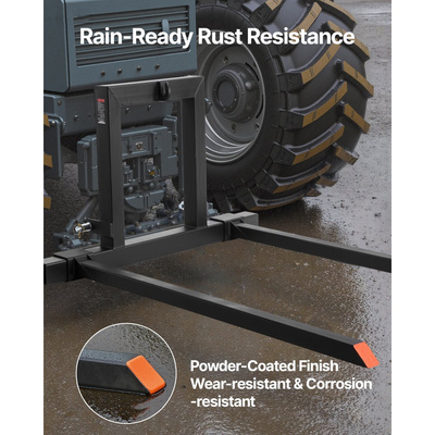 Πιρούνια παλέτας VEVOR 3 σημείων σύνδεσης, πιρούνια παλέτας με σφιγκτήρα 680 kg, συνολικό μήκος 128 cm, βαρέως τύπου πιρούνι τρακτέρ με ρυθμιζόμενο πλάτος πιρουνιού 73,5-117 cm, εξαρτήματα γρήγορης σύνδεσης για τρακτέρ κατηγορίας 1