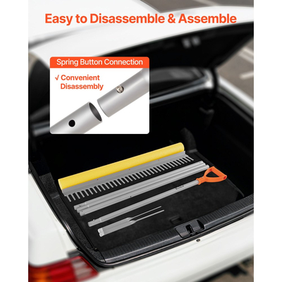 Τσουγκράνα τοπίου VEVOR, Κεφαλή πλάτους 914 mm, λαβή 3380 mm, Μεγάλο εργαλείο τσουγκράνας φύλλων αλουμινίου βαρέως τύπου, Επίπεδο ασφάλτου για χαλάρωση εδάφους, Κήπος & Αυλή, Φροντίδα γκαζόν για χαλίκια, λίμνες & παραλία, Σχοινί 15,8 m