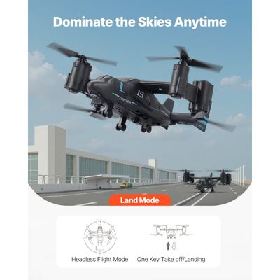 Τηλεκατευθυνόμενο Ελικόπτερο VEVOR, Τηλεκατευθυνόμενο Ελικόπτερο 2.4GHz με Γυροσκόπιο, Τηλεκατευθυνόμενο Αεροπλάνο 4 Καναλιών για Αρχάριους, Φώτα Πτέρυγας & Απογείωση/Προσγείωση με Ένα Κλειδί, Παιχνίδια Πτήσης Αεροπλάνων για Παιδιά Ηλικίας 8 ετών και άνω