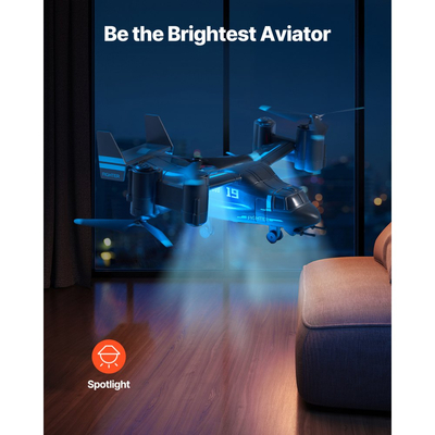 Τηλεκατευθυνόμενο Ελικόπτερο VEVOR, Τηλεκατευθυνόμενο Ελικόπτερο 2.4GHz με Γυροσκόπιο, Τηλεκατευθυνόμενο Αεροπλάνο 4 Καναλιών για Αρχάριους, Φώτα Πτέρυγας & Απογείωση/Προσγείωση με Ένα Κλειδί, Παιχνίδια Πτήσης Αεροπλάνων για Παιδιά Ηλικίας 8 ετών και άνω