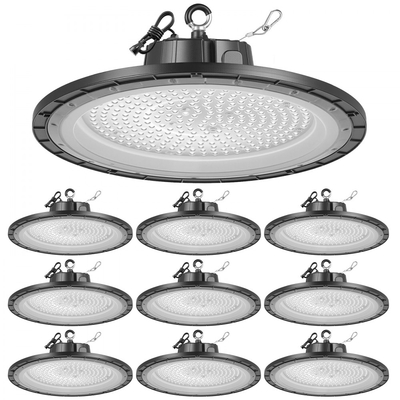 VEVOR 10 τεμάχια LED High Bay Lights, 5000K 200W 30000LM Super Bright UFO LED Warehouse Shop Lights, IP65 Αδιάβροχο, 100-277V Ευρεία τάση για αποθήκη, εργαστήριο, εργοστάσιο, γυμναστήριο, γκαράζ, αχυρώνα, μαύρο