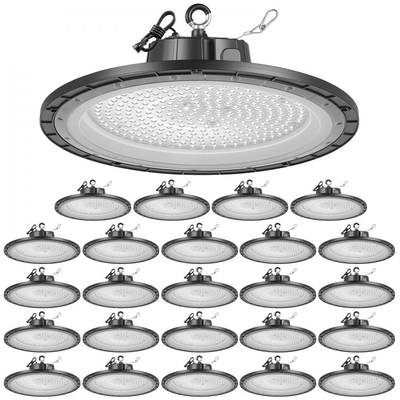 VEVOR 20 τεμάχια φωτισμού LED υψηλής ορατότητας, 5000K 150W 21000LM εξαιρετικά φωτεινά φώτα UFO LED αποθήκης, αδιάβροχα IP65, ευρεία τάση 100-277V για αποθήκη, εργαστήριο, εργοστάσιο, γυμναστήριο, γκαράζ, αχυρώνα, μαύρο